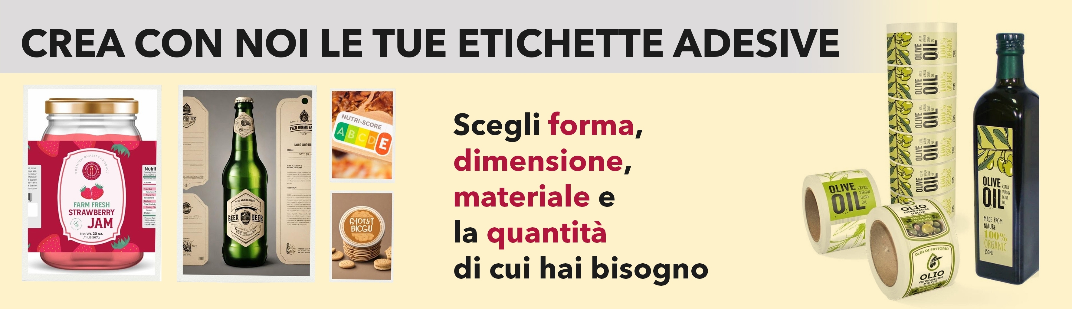 Crea con noi le tue etichette adesive