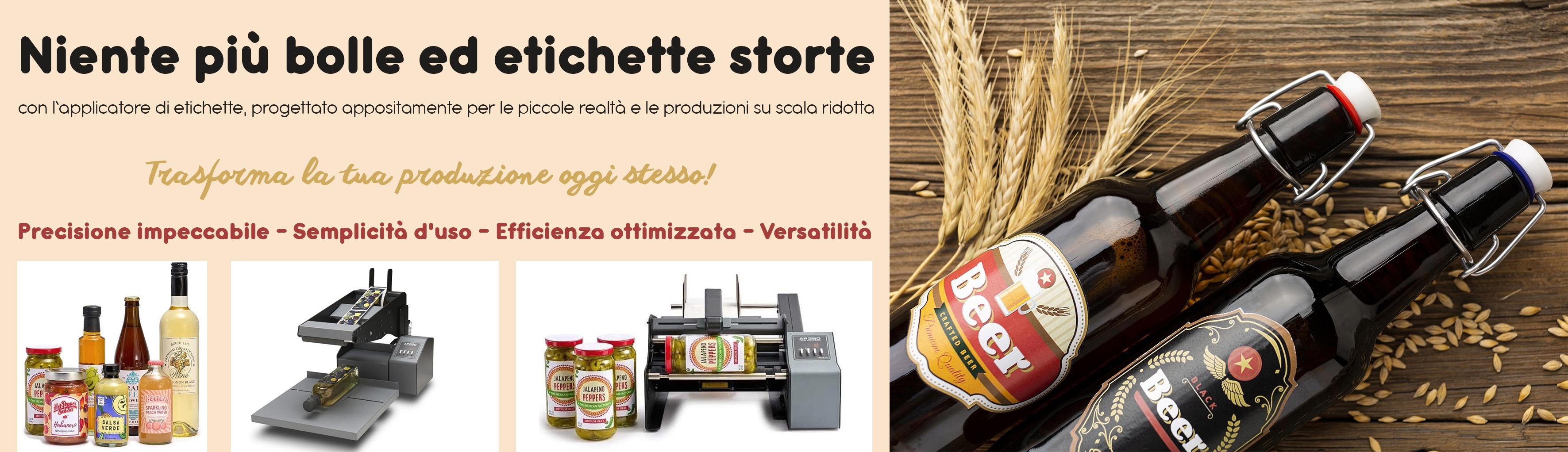Niente più bolle ed etichette storte