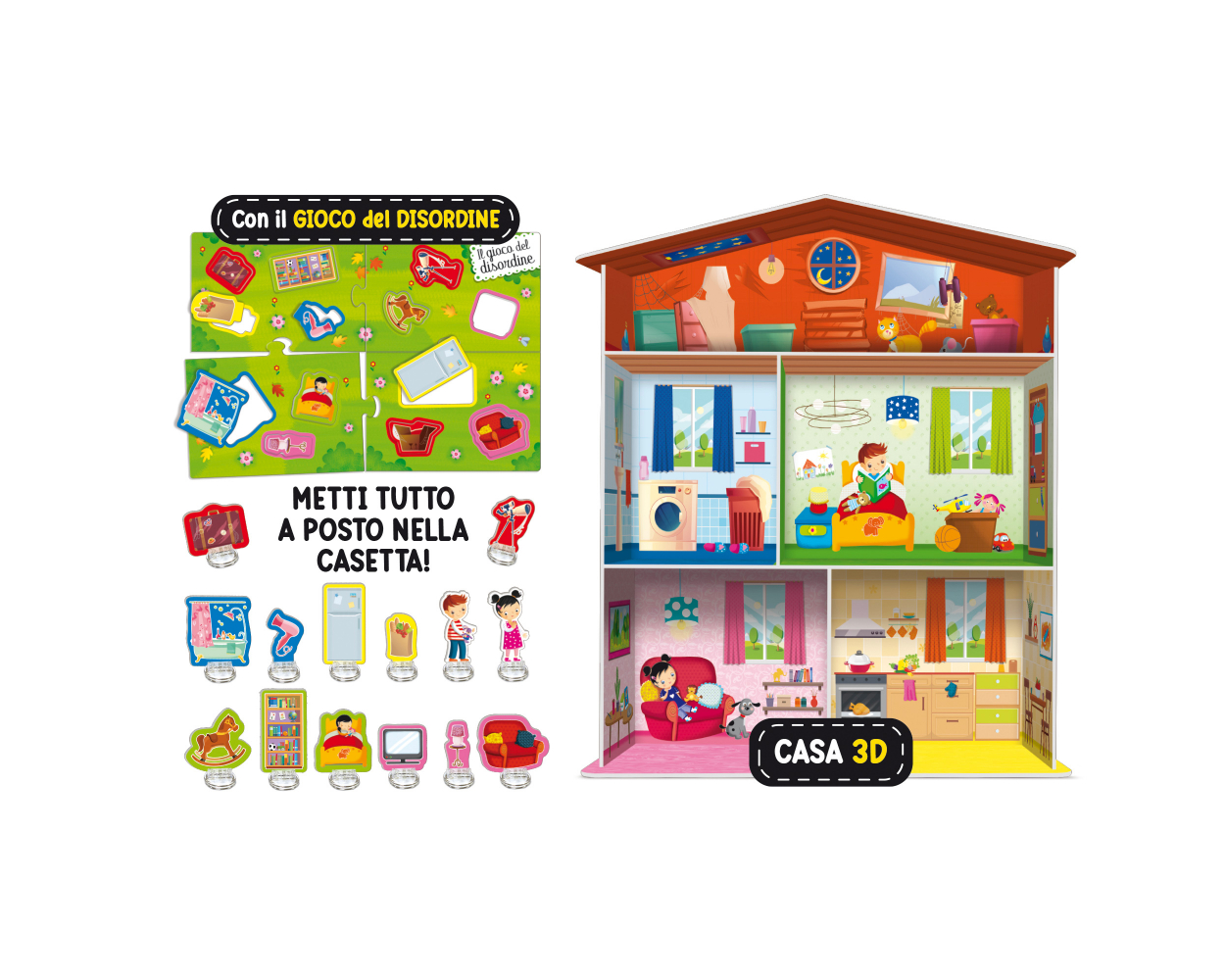 Lisciani Giochi – Montessori Maxi La Mia Casa – 3D-Haus Zum Selbstbauen – 15 Geformte Elemente – Made In Italy – Fördert Konzentration & Koordination – Ab 3 Jahren