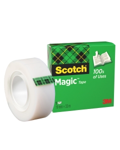 Nastro Scotch« Magic 810 adesivo permanente, scrivibile e invisibile su carta e fotocopia. Non secca, non ingiallisce e si può tagliare con le mani.