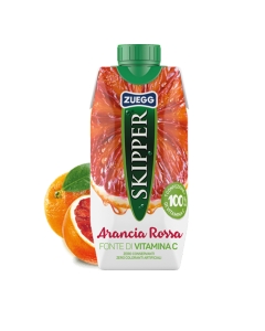 Succo Skipper gusto Arancia Rossa BRICK 330ml Zuegg.  
Una sferzata di energia "agrodolce" ricca di vitamina C. 
Ingredienti: acqua, succo di arancia rossa (15%), succo di arancia (10%) , zucchero, concentrato di carota nera e ribes nero, acidificante: ac