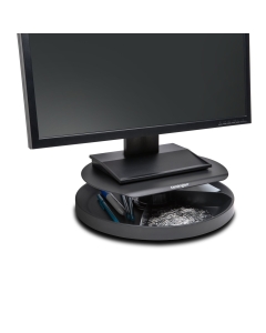 Il sistema SmartFit® consente di regolare l'altezza del monitor a seconda del colore di comfort personale. Regolabile da da 6 a 8cm. Vassoio diametro 29.5cm, rotante di 360 gradi , multicomparto, brevettato per organizzare al meglio gli oggetti usati comu