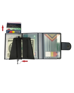 Portafoglio/portacard abbinato safer protezione rfid per carte contactless.