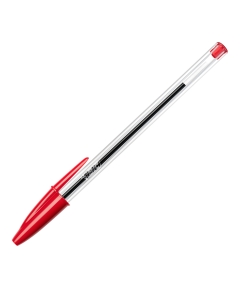 La penna CRISTAL fine con cappuccio e tappino del colore dell'inchiostro, fusto esagonale trasparente o traslucido per il controllo dell'inchiostro. Punta 1,0mm. Colore: rosso.
Confezione 50 pezzi.