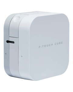 P-touch CUBE - Etichettatrice Bluetooth con compatibilità MFi. Velocita' di stampa 20 mm/sec. Compatibile con device mobili iOS e Android.Taglierina manuale. Nastri TZe da 3.5 a 12 mm. Funziona con 6 batterie alcaline tipo AAA o adattatore di corrente AD-