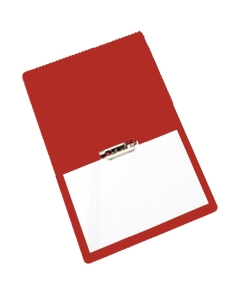 Cartella in presspan bilucido (spessore 0,8 mm) con meccanismo a pressione lilliput. Formato 26x33 cm. Colore rosso.