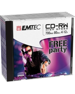 CD-RW EMTEC RW 80MIN/700MB 4-12x JEWEL CASE (kit 5pz)