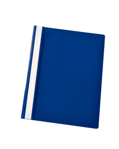 Cartelline Report File realizzata in PPL blu  con due linguelle  per l'archiviazione di documenti forati. Etichetta longitudinale estraibile. Formato utile: 21x29,7cm.