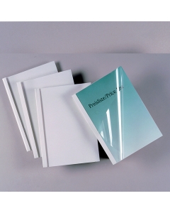 Cartelline A4 con fronte in PVC trasparente 150mic e retro in cartoncino bianco 240gr.
