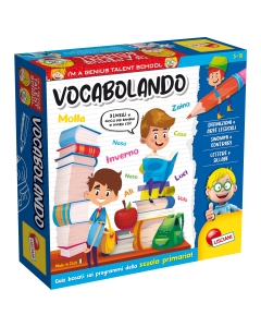 Vocabolando è un gioco di percorso a quiz pensato per arricchire il lessico dei bambini della scuola primaria. Per vincere bisogna guadagnare le coccarde avanzando sul tabellone e rispondere a domande sulle definizioni, i sinonimi e i contrari e le aree l