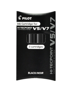 Refill inchiostro per roller Hi-Tecpoint V5-V7. Colore: nero.