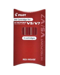 Refill inchiostro per roller Hi-Tecpoint V5-V7. Colore: rosso.