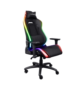 Personalizza la tua configurazione con questa comoda sedia gaming con illuminazione dei bordi RGB - 350 modalità di illuminazione inclusi colori solidi, respirazione e onda arcobaleno RGB, completamente regolabili tramite telecomando - Altezza regolabile,