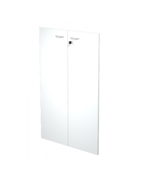 COPPIA ANTE in MELAMINICO con serratura  x libreria alta L76cm