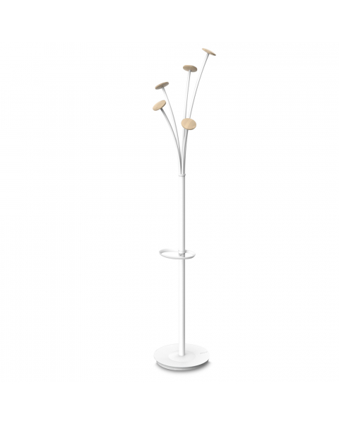 Un design contemporaneo e innovativo ad un prezzo molto contenuto! Struttura in acciaio con 5 grandi supporti in legno chiaro per una perfetta cura degli abiti. Portaombrelli con raccogli goccia alla base. Base ponderata da 5kg per una maggiore stabilità.