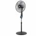 Ventilatore da terra a 5 velocità. Oscillazione orizzontale. Diamentro pale 40cm. Con pannello di controllo: le spie LED blu consentono una visualizzazione rapida delle impostazioni settate. Sul retro del ventilatore è presente un alloggio per il  telecom