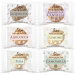 Scatola in cartone avana contenente 200 pezzi di biscotti misti monoporzione in 6 gusti alla Frutta e Meditazione: Liquirizia, Camomilla, Amarena Cannella, Pera, Limone e Albicocca. Preparati con burro fresco selezionato, liquirizia calabra, camomilla rom
