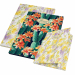Cartellina a 3 lembi con elastico linea Pigna Nature Flowers. Struttura in cartone rivestito con carta uso mano stampata a motivi floreali. Dimensioni: 26x34,5cm.
