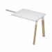 Allungo laterale per scrivania. Gambe in bimateriale metallo e legno massello. Reversibile destro o sinistro.
Dimensioni: 80x60x72,5cm. Spessore 25mm. Piano bianco.