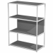 Librerie in metallo con struttura a sezione quadrata 20x20mm verniciate a polvere epossidica. Ripiani, base dietro e top in melaminico (il dietro può essere posizionato a scelta in qualsiasi vano). Le librerie possono essere installate a terra (kit di mon