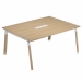 Tavolo riunione completo di eco-pass con marsupio per il passaggio dei cavi. Gambe bimateriale metallo e legno massello.
Dimensioni: 160x120x72,5cm. Spessore 25mm. Piano rovere.