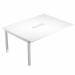 Modulo aggiunta per tavolo riunioni Agorà con piano 160 x 120 cm, in spessore 25 mm, con assenza di spigoli vivi, bordato in abs sp.2 mm. Realizzato in materiale melaminico, classe E1, con finitura antigraffio e antiriflesso. Struttura in metallo, gambe a