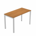 Scrivania bordo ABS 3 mm. Fianchi in metallo a sezione quadrata 40x40 mm. Profondità 60cm ideale per lo smartworking.
Piano noce chiaro.