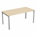Scrivania con fianchi a ponte in metallo verniciato, dimensioni: L180 x P80 x H72,5cm. Scrivanie con dimensioni conformi alle normative sulla sicurezza dei posti di lavoro in ufficio. Dotate di bordatura dei piani in ABS 2mm antishock ed assenza di spigol