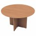 TAVOLO RIUNIONE tondo da 4 POSTI Ø120 x H72cm. Realizzato in melaminico spessore 22 mm, certificato classe E1. Piani bordati con profili antiurto sagomato, gambe in melaminico sp. 22 mm e piedini regolabili per la massima stabilità.