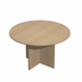 TAVOLO RIUNIONE tondo da 4 POSTI Ø120 x H72cm. Realizzato in melaminico spessore 22 mm, certificato classe E1. Piani bordati con profili antiurto sagomato, gambe in melaminico sp. 22 mm e piedini regolabili per la massima stabilità.