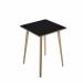 Linea di arredo operativo dal design confortevole ed essenziale caratterizzata dalle preziose gambe in LEGNO MASSELLO inclinate delle scrivanie e dei tavoli rotondi. Robusti piani in melaminico sp. 22 mm con bordo antishock resistente agli urti in ABS 3 m