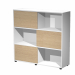 Libreria bassa a 3 ripiani con 3 ante scorrevoli. Struttura e ante in truciolare nobilitato melaminico antigraffio ed antiriflesso spessore 18 mm. Piedini regolabili. 
• Dimensioni utili singola casella: L57,2 x P31,8 x H35,4cm
• Dimensioni totali libreri