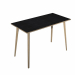 Linea di arredo operativo dal design confortevole ed essenziale caratterizzata dalle preziose gambe in LEGNO MASSELLO inclinate delle scrivanie e dei tavoli rotondi. Robusti piani in melaminico sp. 22 mm con bordo antishock resistente agli urti in ABS 3 m