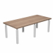 Piano e fianchi sp. 38 mm con bordo antiurto in ABS 3 mm. Piedini regolabili in altezza. Traversa centrale in melaminico spessore 18 mm.
 
Tavolo riunione
L220xP100xH74cm
Gambe bianco lucido