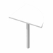 Angolare 90° 80x80cm con gamba di supporto in metallo per scrivanie.