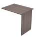 Allungo laterale reversibile destro o sinistro per Scrivania serie Easy con fianchi pannello. Dimensioni: L80 x P60 x H72,5cm.