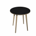 Linea di arredo operativo dal design confortevole ed essenziale caratterizzata dalle preziose gambe in LEGNO MASSELLO inclinate delle scrivanie e dei tavoli rotondi. Robusti piani in melaminico sp. 22 mm con bordo antishock resistente agli urti in ABS 3 m