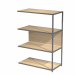 Modulo aggiuntivo per libreria Modular. Struttura in metallo sezione 20x20 mm.  Altezza vano ripiani 370 mm, dietro assemblabile in qualsiasi vano fronte/retro (bifacciale).