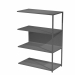 Modulo aggiuntivo per libreria Modular. Struttura in metallo sezione 20x20 mm.  Altezza vano ripiani 370 mm, dietro assemblabile in qualsiasi vano fronte/retro (bifacciale).