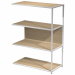 Modulo aggiuntivo per libreria Modular. Struttura in metallo sezione 20x20 mm.  Altezza vano ripiani 370 mm, dietro assemblabile in qualsiasi vano fronte/retro (bifacciale).