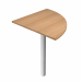 ANGOLARE 90° 80x80cm + GAMBA SUPPORTO grigio alluminio per SCRIVANIE EASY.