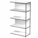 Modulo aggiuntivo per libreria Modular. Struttura in metallo sezione 20x20 mm.  Altezza vano ripiani 370 mm, dietro assemblabile in qualsiasi vano fronte/retro (bifacciale).