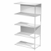 Modulo aggiuntivo per libreria Modular. Struttura in metallo sezione 20x20 mm.  Altezza vano ripiani 370 mm, dietro assemblabile in qualsiasi vano fronte/retro (bifacciale).