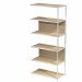 Modulo aggiuntivo per libreria Modular. Struttura in metallo sezione 20x20 mm.  Altezza vano ripiani 370 mm, dietro assemblabile in qualsiasi vano fronte/retro (bifacciale).