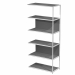 Modulo aggiuntivo per libreria Modular. Struttura in metallo sezione 20x20 mm.  Altezza vano ripiani 370 mm, dietro assemblabile in qualsiasi vano fronte/retro (bifacciale).