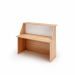 Reception modulare dal design lineare e moderno. Dimensioni totali: L140 x P76,1 x H117cm. Dimensioni sopralzo: L140 x P30cm. Dimensioni desktop: L140 x P60cm. I banconi sono tutti autoportanti, compreso il modulo ad angolo 90° (reversibile destro/sinistr