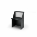 Reception modulare dal design lineare e moderno. Dimensioni totali: L80 x P76,1 x H117cm. Dimensioni sopralzo: L80 x P30cm. Dimensioni desktop: L80 x P60cm. I banconi sono tutti autoportanti, compreso il modulo ad angolo 90° (reversibile destro/sinistro),