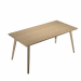 Linea di arredo operativo dal design confortevole ed essenziale caratterizzata dalle preziose gambe in LEGNO MASSELLO inclinate delle scrivanie e dei tavoli rotondi. Robusti piani in melaminico sp. 22 mm con bordo antishock resistente agli urti in ABS 2mm