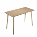 Linea di arredo operativo dal design confortevole ed essenziale caratterizzata dalle preziose gambe in LEGNO MASSELLO inclinate delle scrivanie e dei tavoli rotondi. Robusti piani in melaminico sp. 22 mm con bordo antishock resistente agli urti in ABS 3 m