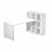 POSTAZIONE HOME-OFFICE L169 x P104 x H104cm. Tavolo 140x69cm - H72,4cm. Casellario 104x29,2cm - H 104cm. Realizzata in melaminico bilaminato antigraffio e antiriflesso (sp. da 16 a 22 mm). L’ampia superficie di lavoro (140 x 69 cm, sp. 22 mm) è sorretta d